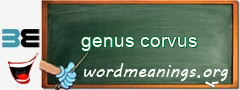 WordMeaning blackboard for genus corvus